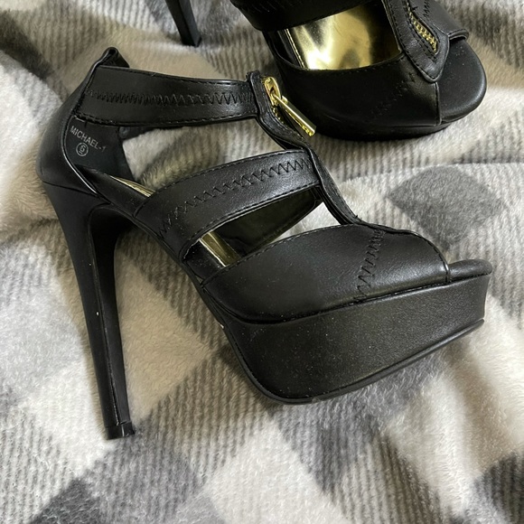 Sexy Black 6 inch peep toe high heels - Picture 3 of 8